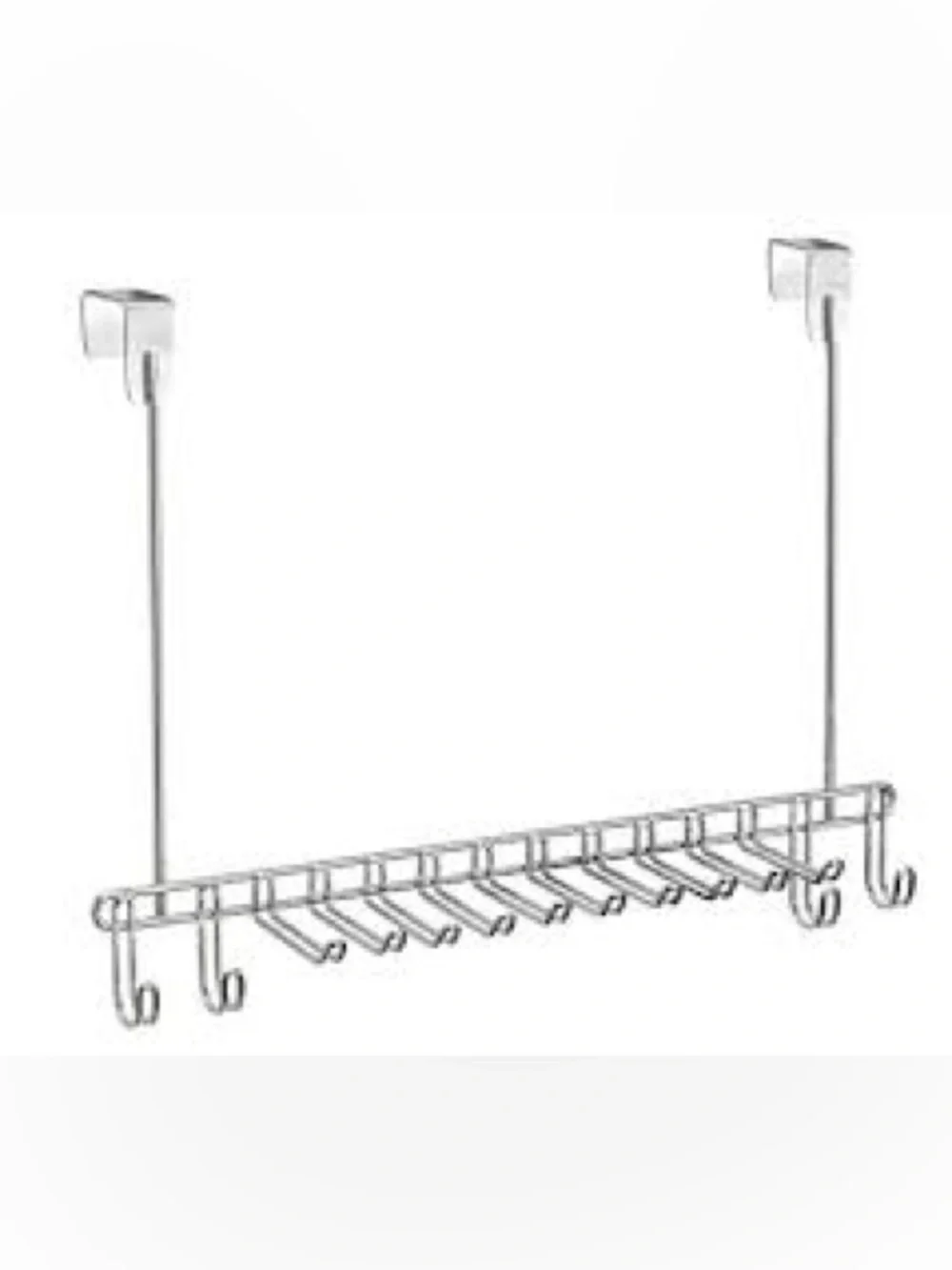 Over-the-Door Hanging Tie/belt Rack - silver